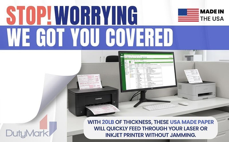 Dutymark W2 Tax Forms 2025 IRS-Compatible 4 Part W2 Forms for 10 Employees - Compatible with Quickbooks Software & Laser, Inkjet Printers - 3 W3 Forms incuded, and 10 Self-Sealing Envelopes - Image 3